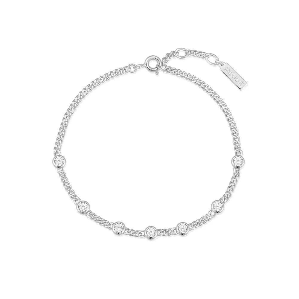 Alternate View Ania Haie Silver Multi Station Round Stone Chain Bracelet