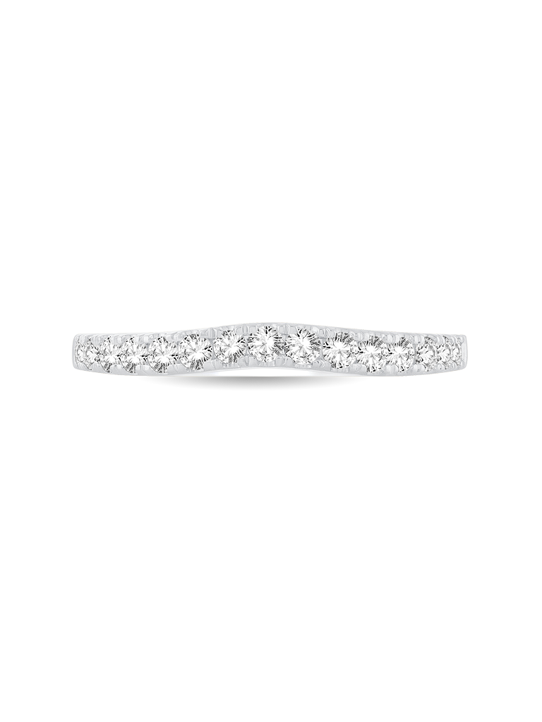 10K White Gold 3/8CT. Lab-Grown Diamond Contoured Wedding Band