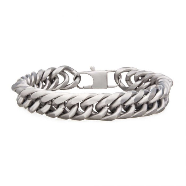 INOX Stainless Steel Matte Finish Curb Chain Bracelet