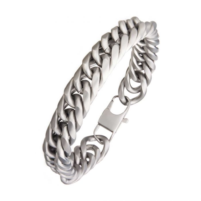 INOX Stainless Steel Matte Finish Curb Chain Bracelet