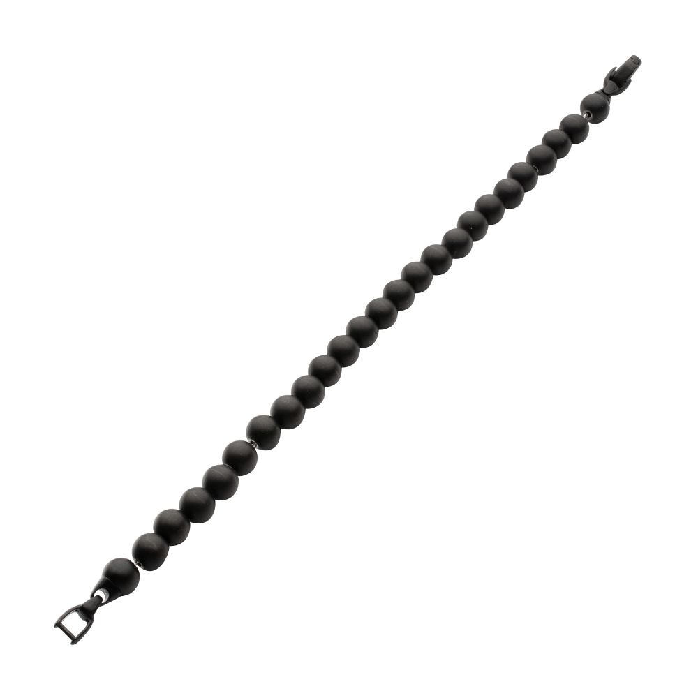 INOX Matte Black IP-Plated Stainless Steel 8MM Bead Bracelet