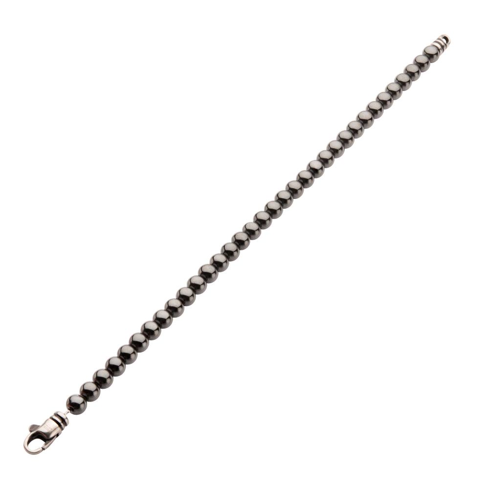 INOX 6mm Hematite Stone Bead 8.5" Bracelet
