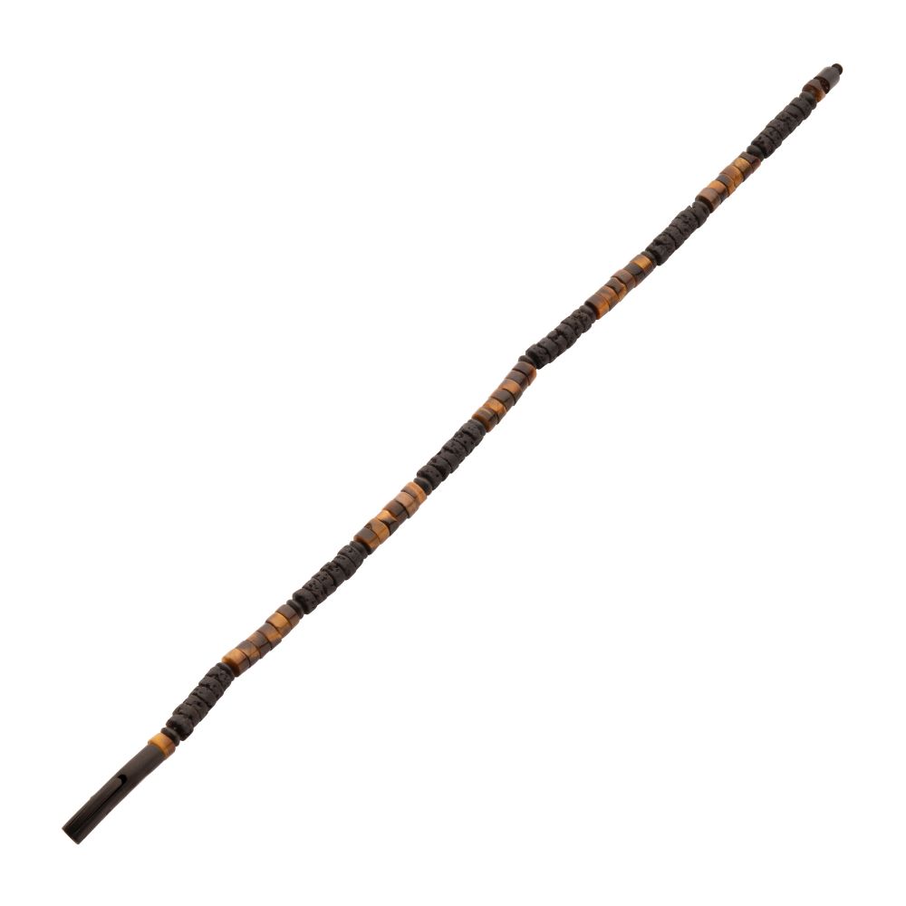 Alternate Length View INOX Magma Tiger (Tiger-eye / Lava) Heishi Bead Bracelet