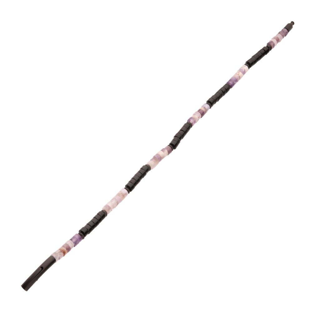 Alternate Length View INOX Imperial Dusk (Amethyst / Onyx) Heishi Bead Bracelet