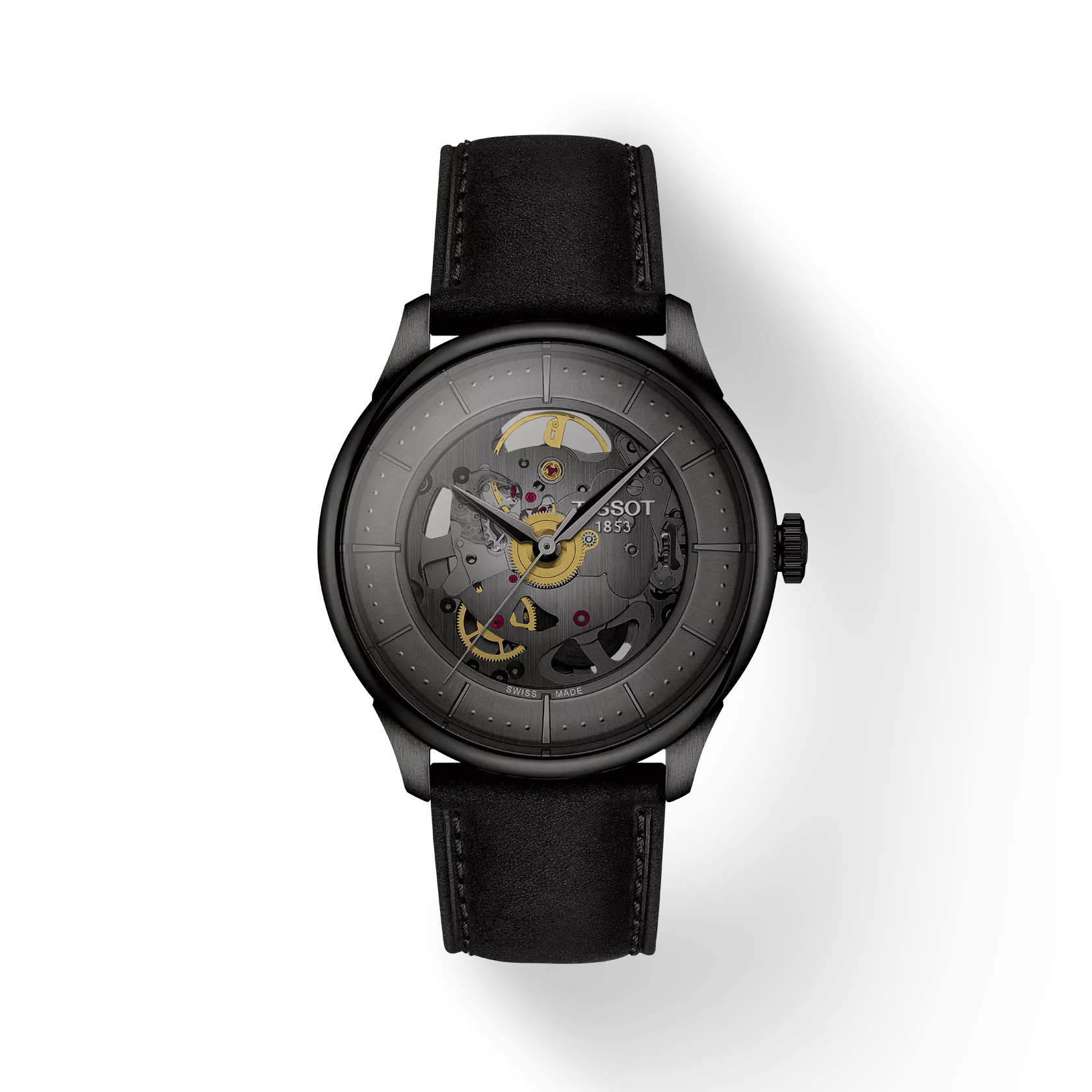 Black watch with visible brand logo on a white background