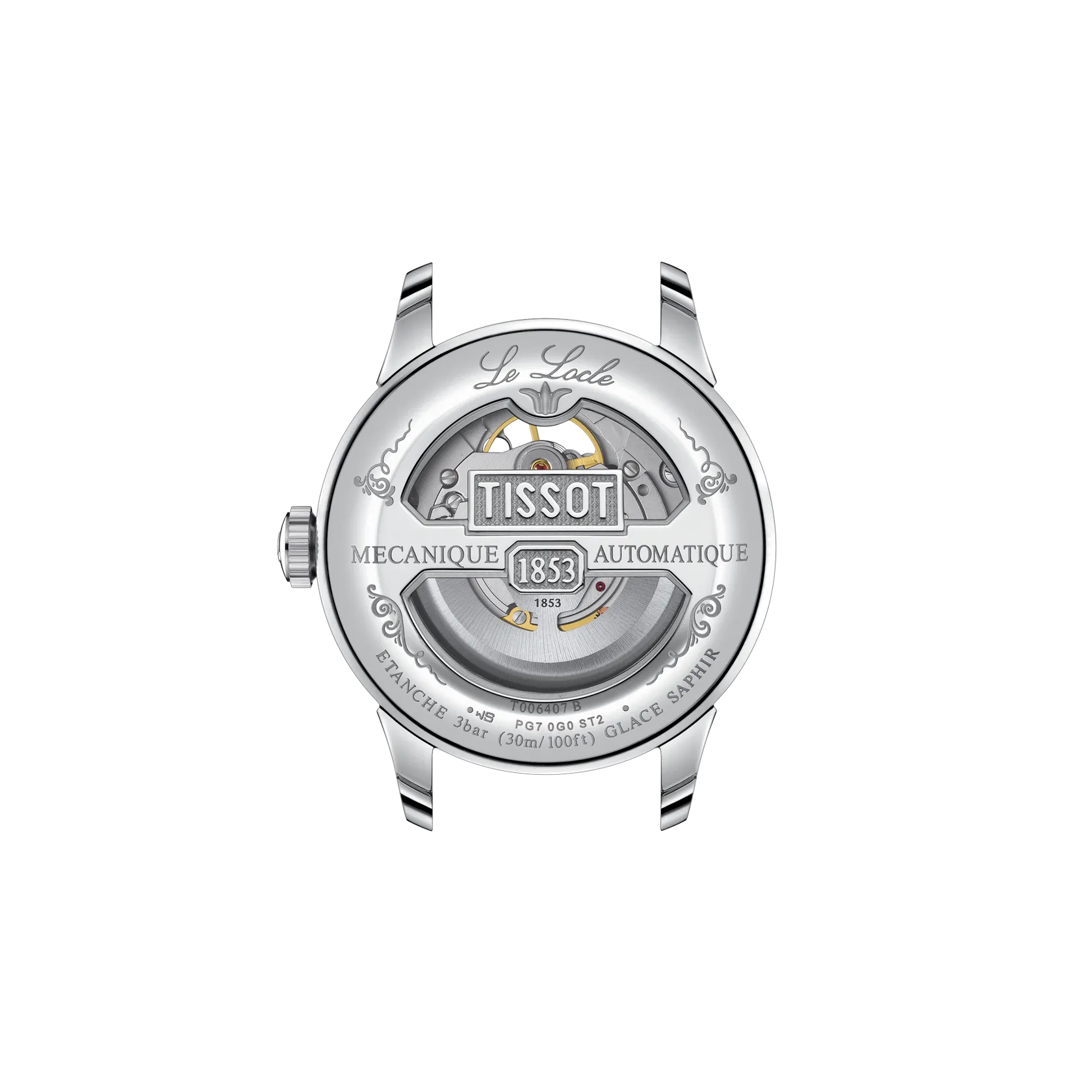 Tissot Le Locle Open Heart 39.3mm Men's Classic Stainless Steel Swiss AutomaticLeather Silver Dial Watch