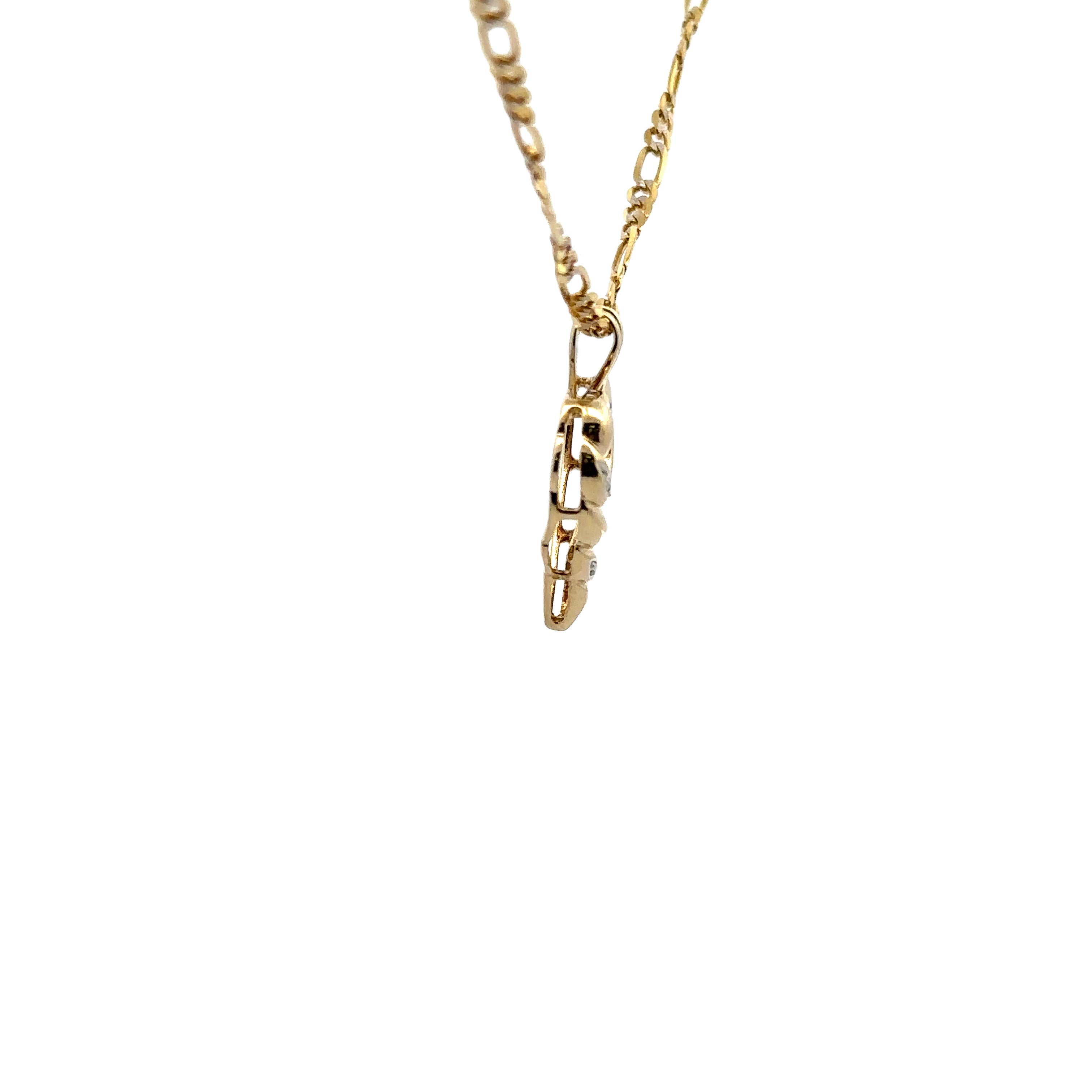 Estate Collection: 10K Yellow Gold Ruby & Diamond Heart Pendant Necklace