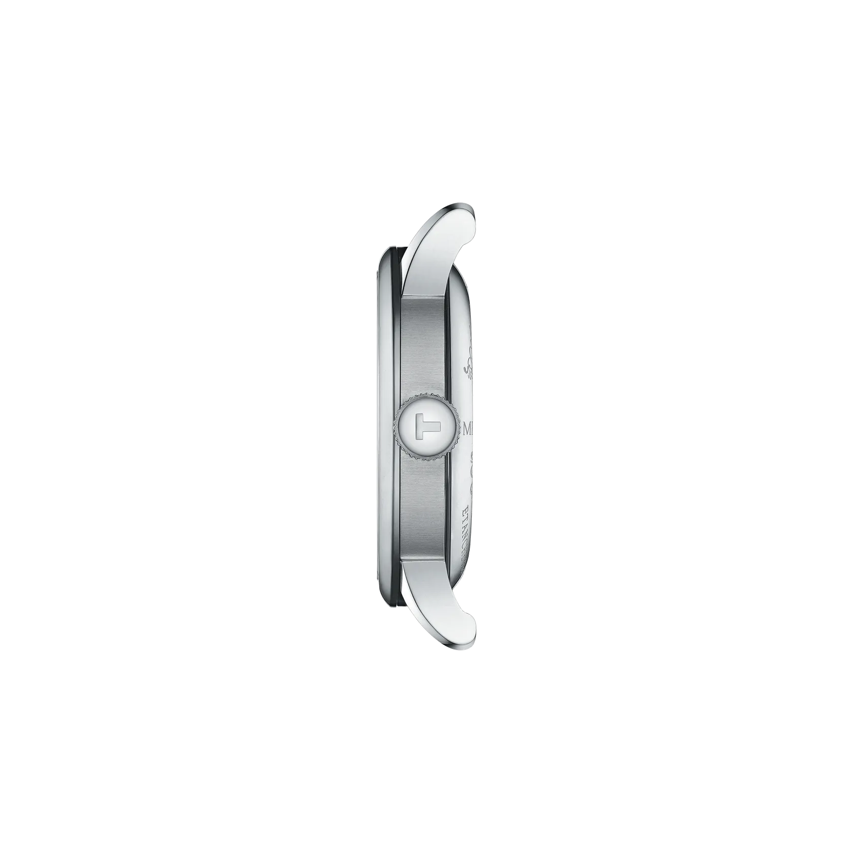 Silver smartwatch on a white background