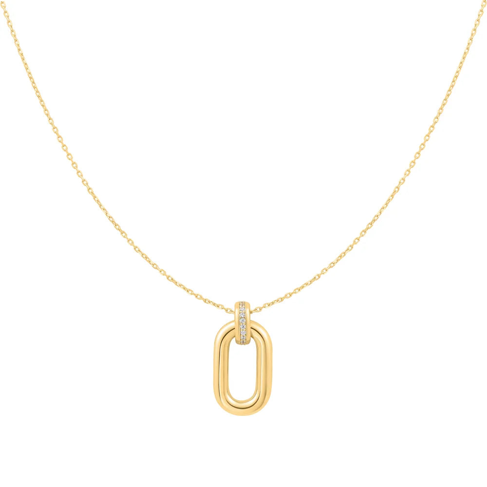 Gold Plated Oval Necklace