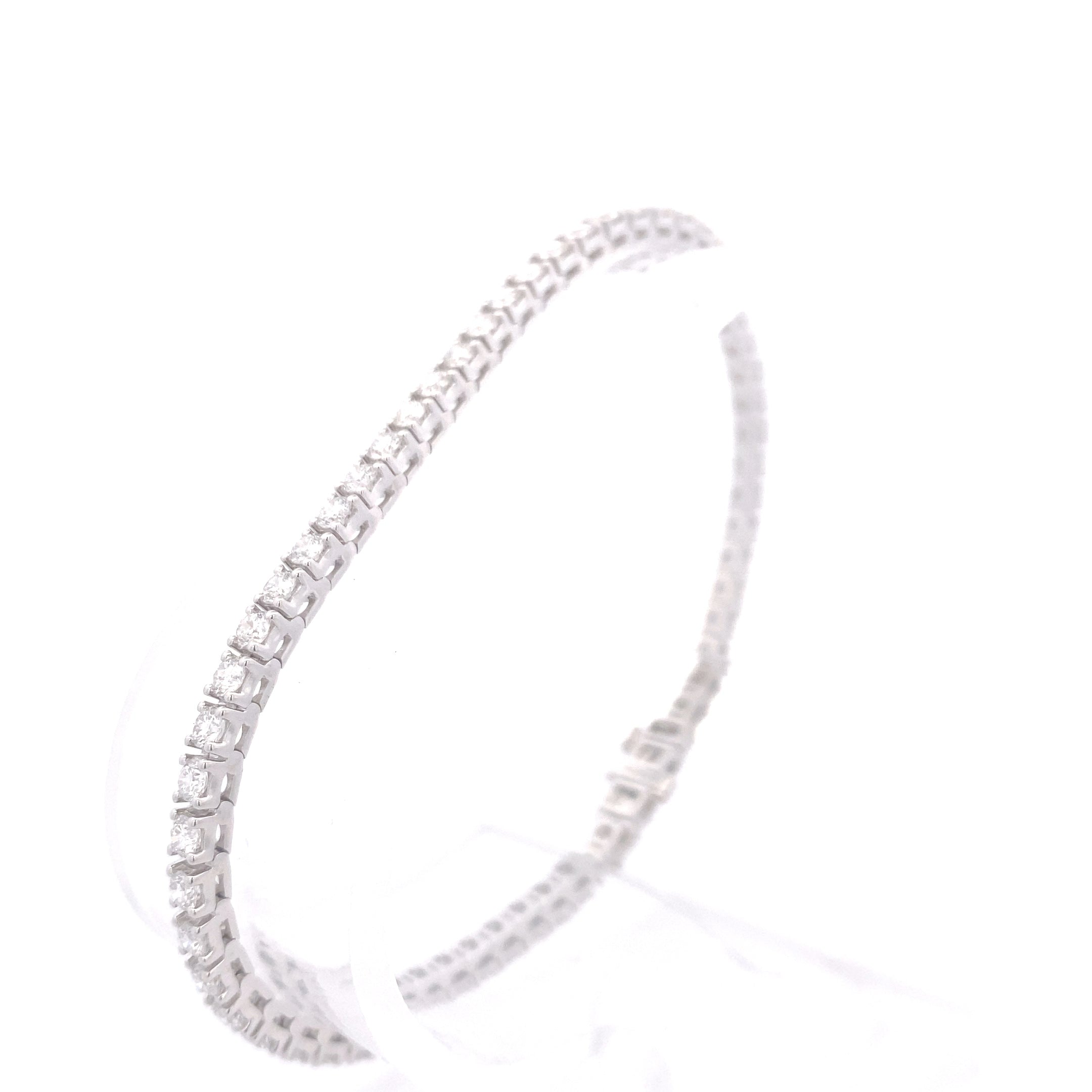 14K White Gold 4CT. Lab-Grown Diamond Tennis Bracelet