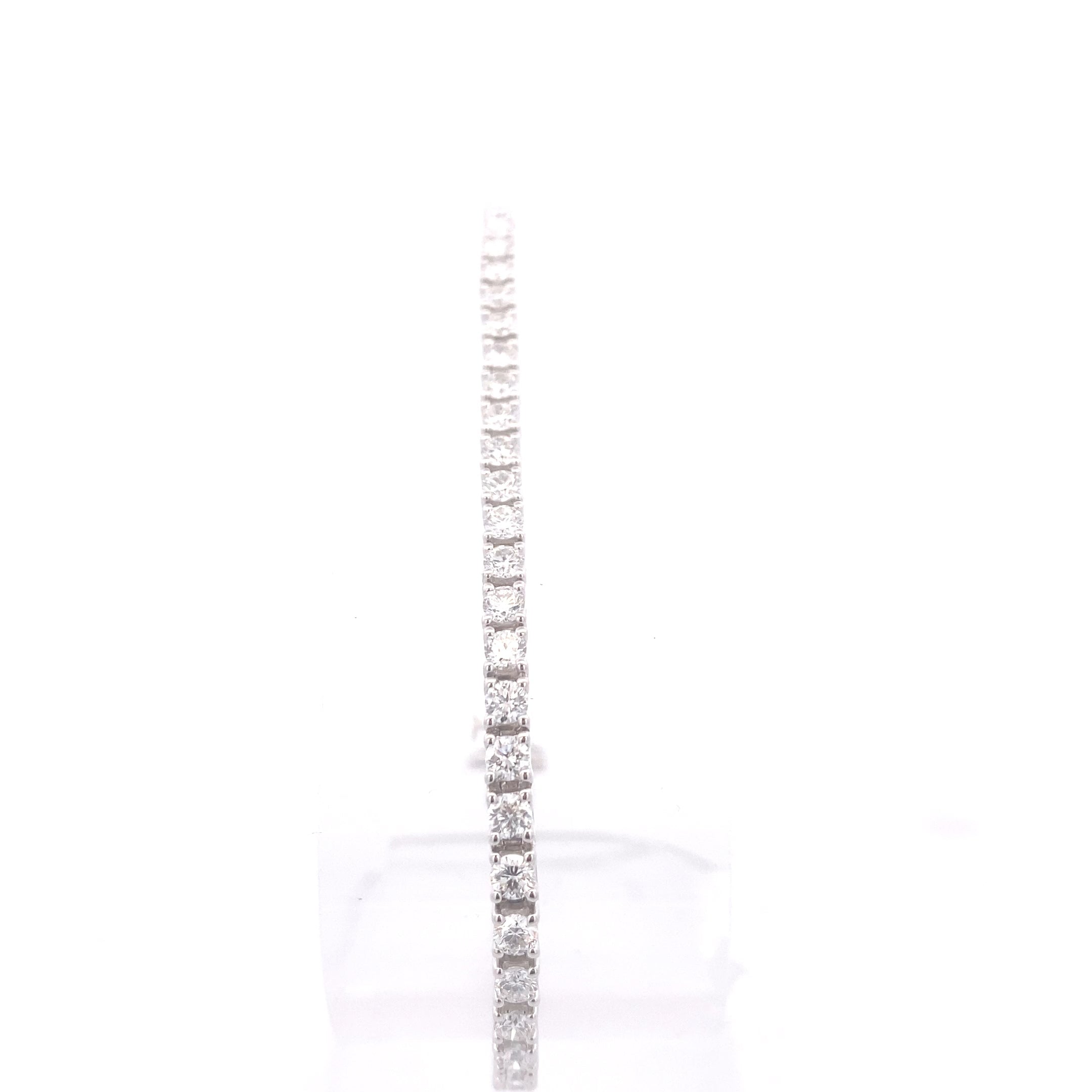 14K White Gold 4CT. Lab-Grown Diamond Tennis Bracelet