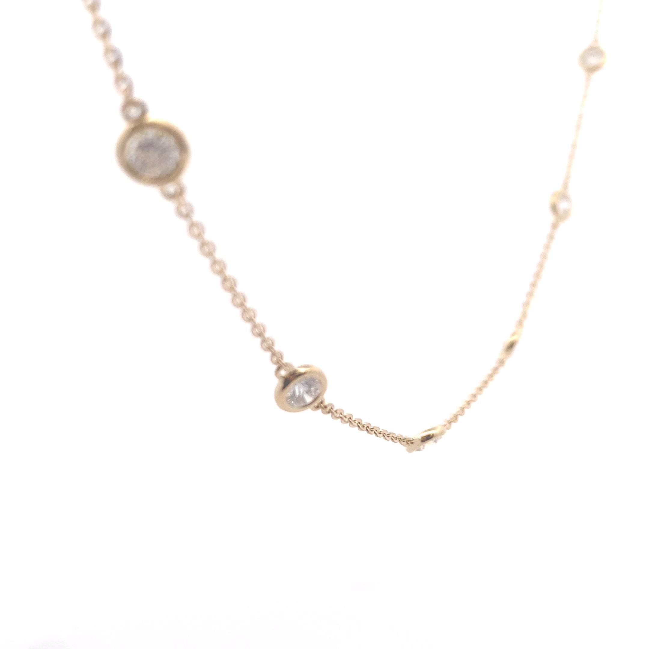 14K Yellow Gold 2CT. Lab-Grown Diamond Station Necklace