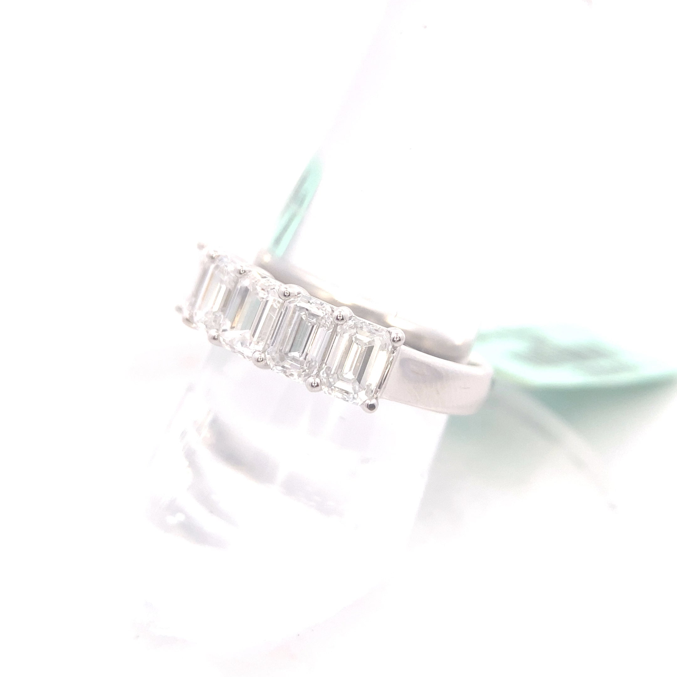 14K White Gold 2CT. Emerald-Cut Lab-Grown Diamond 5-Stone Anniversary Band