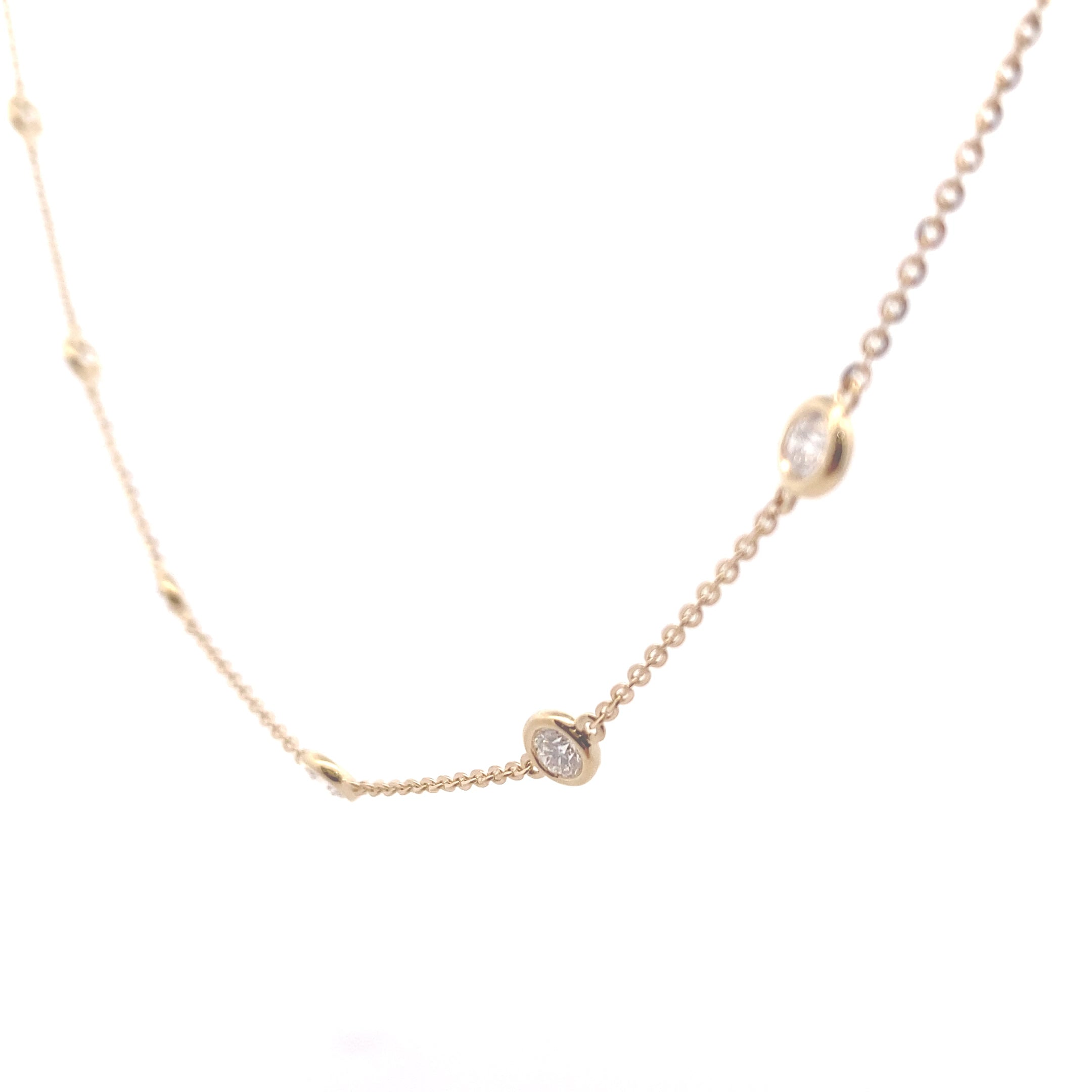 14K Yellow Gold 2CT. Lab-Grown Diamond Station Necklace