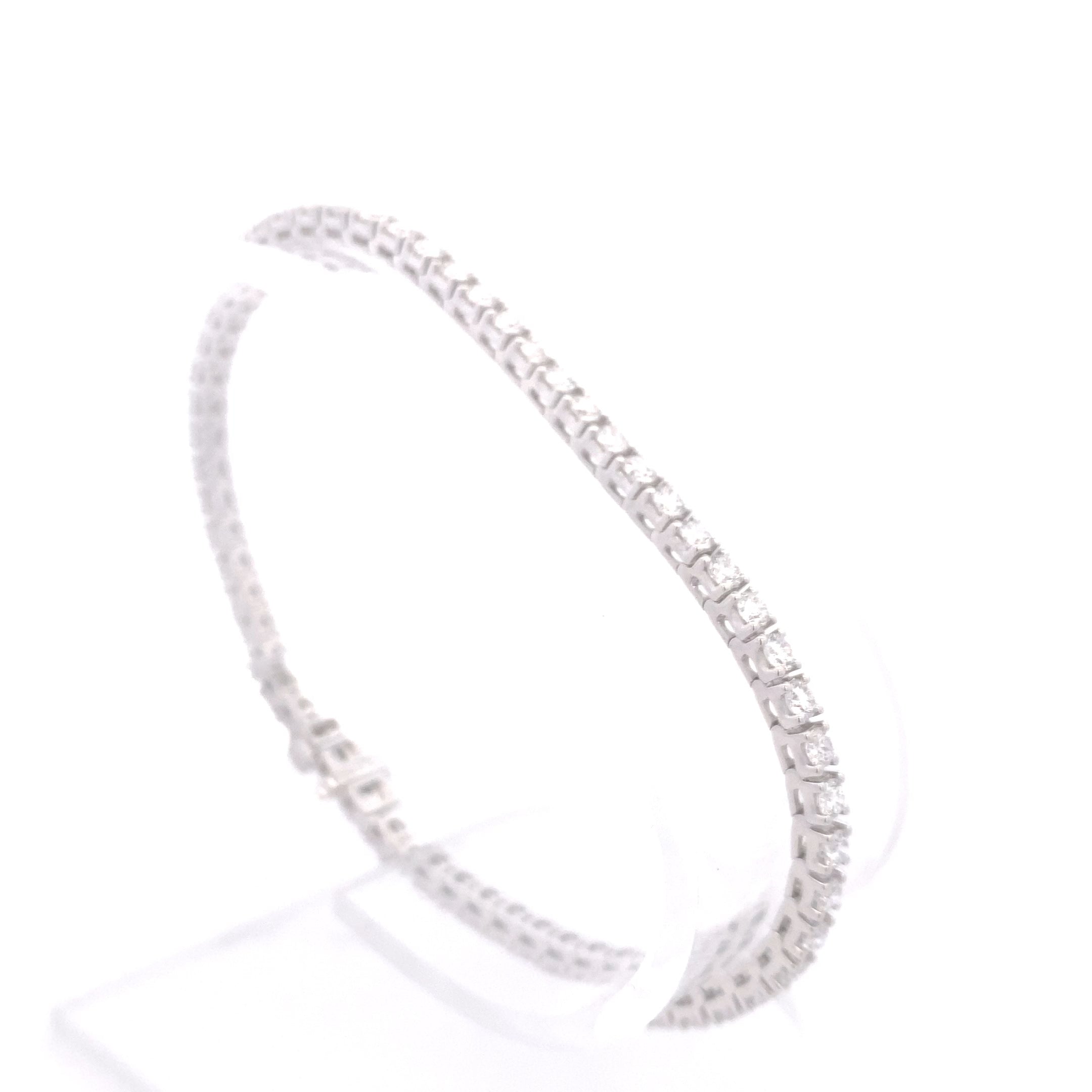 14K White Gold 4CT. Lab-Grown Diamond Tennis Bracelet