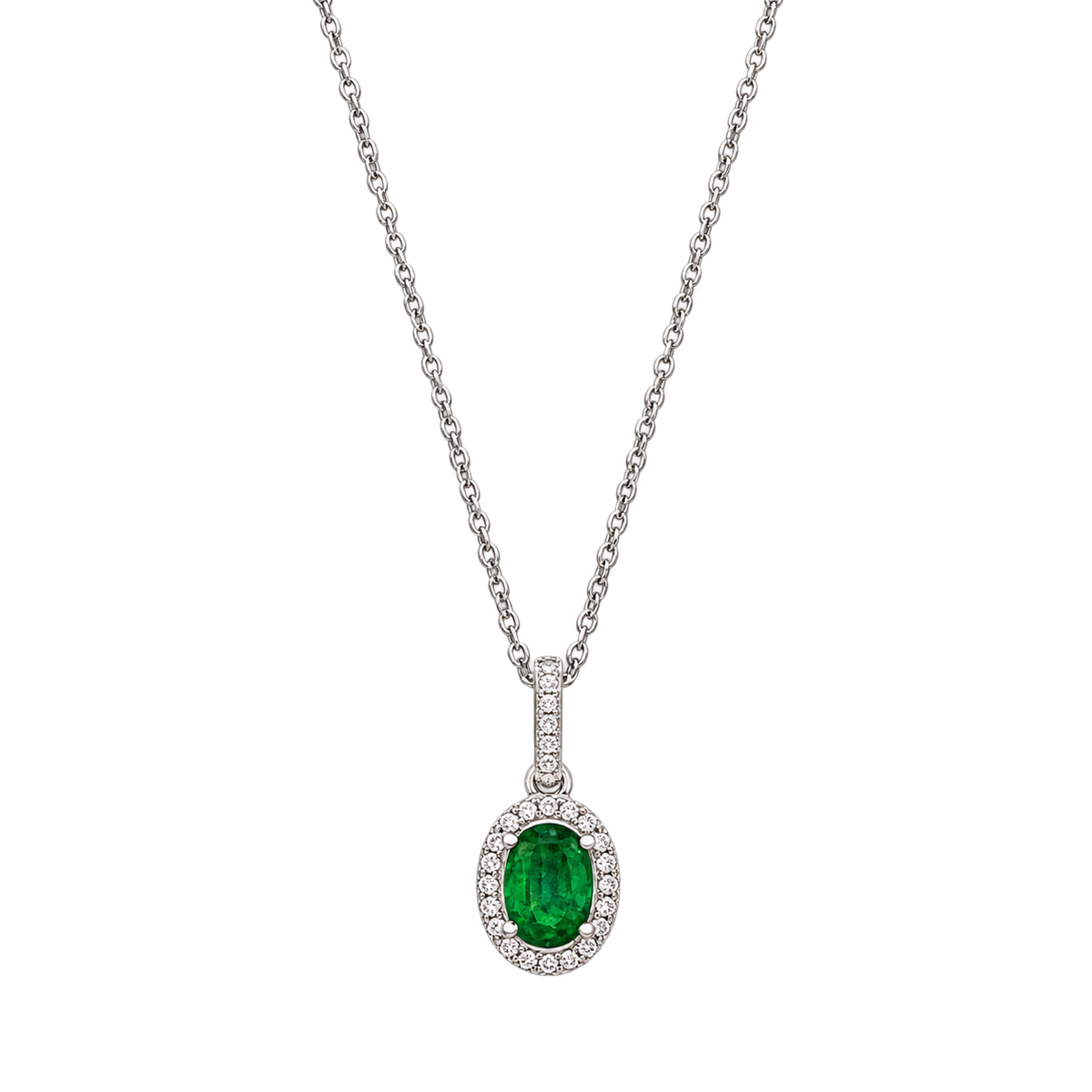 Le Vian U-TRGO 16 pendant necklace in 14K Vanilla Gold featuring 0.38CTW. Costa Smeralda Emeralds and 0.10CTW. Vanilla Diamonds.