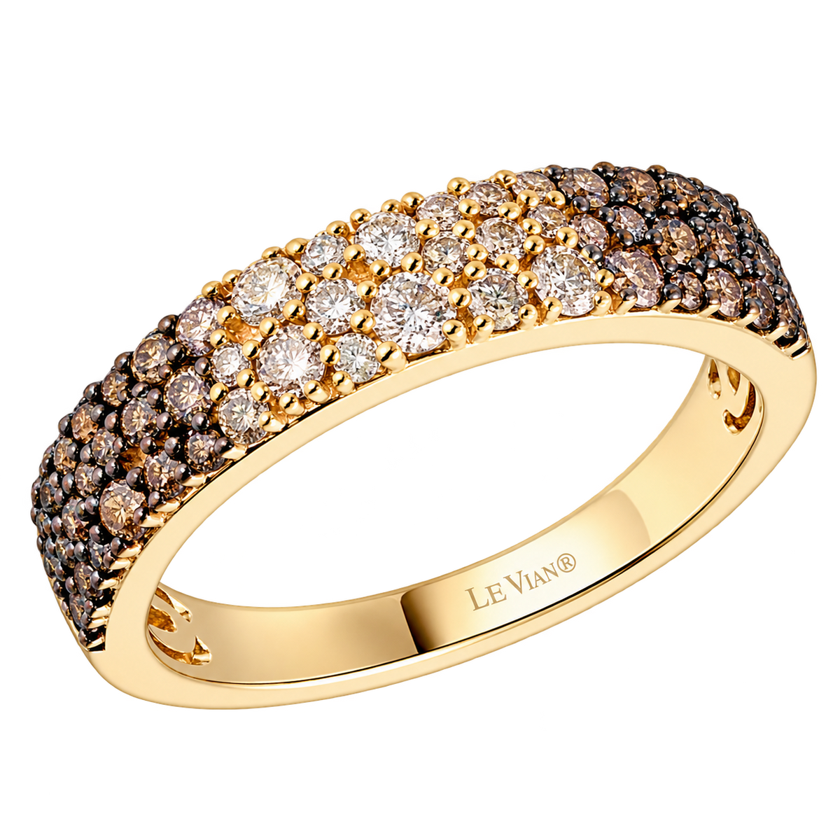 Le Vian U-TTER 2 ring in 14K Honey Gold with 0.63 CTW Chocolate Ombré diamonds and 0.10 CTW Vanilla diamonds.