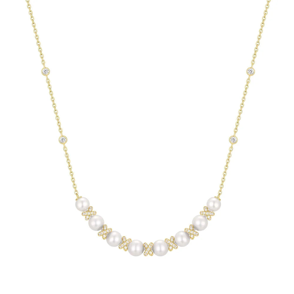 Ania Haie Ania Haie Gold Sparkling Braided Shell Pearl Necklace