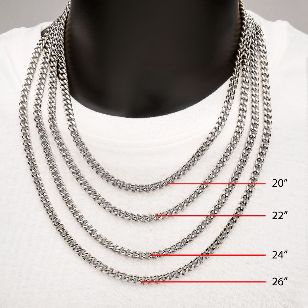 INOX 8mm Steel Miami Cuban Chain Necklace