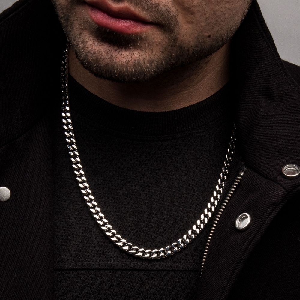 INOX 8mm Steel Miami Cuban Chain Necklace