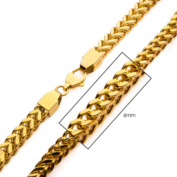 INOX 6MM 18K Gold-IP-Plated Franco Chain Necklace