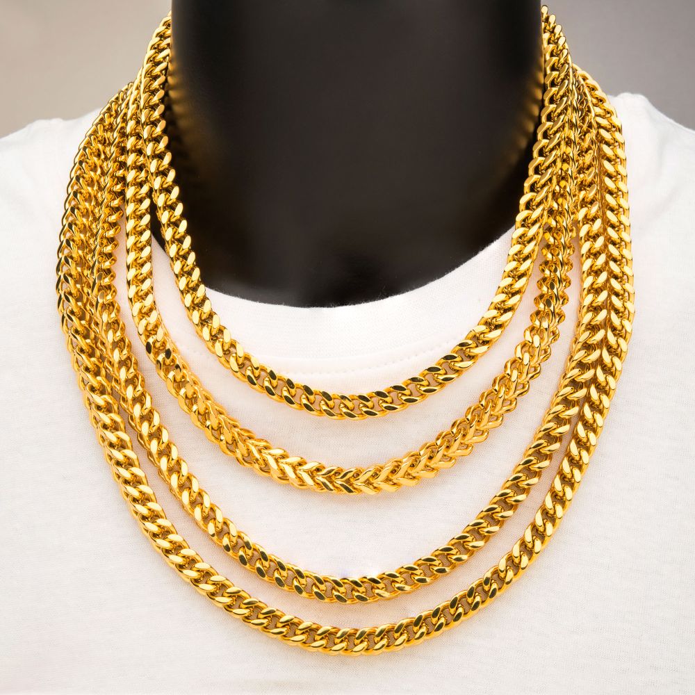 INOX 6MM 18K Gold-IP-Plated Franco Chain Necklace