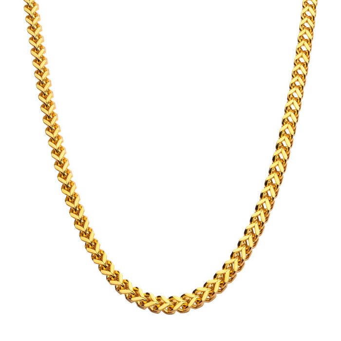 INOX Stainless Steel Gold Plated 22" Franco Chain