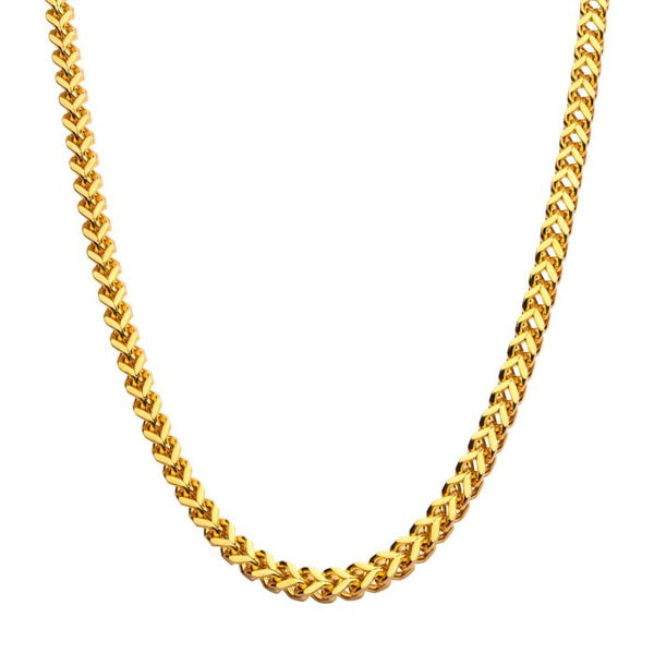 INOX Stainless Steel Gold Plated 24" Franco Chain