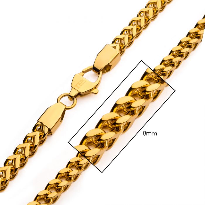 INOX Stainless Steel Gold Plated 24" Franco Chain