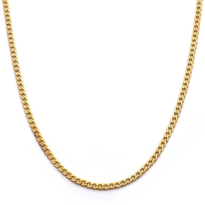 20 inch INOX Stainless Steel Gold Plated Curb Link Chain