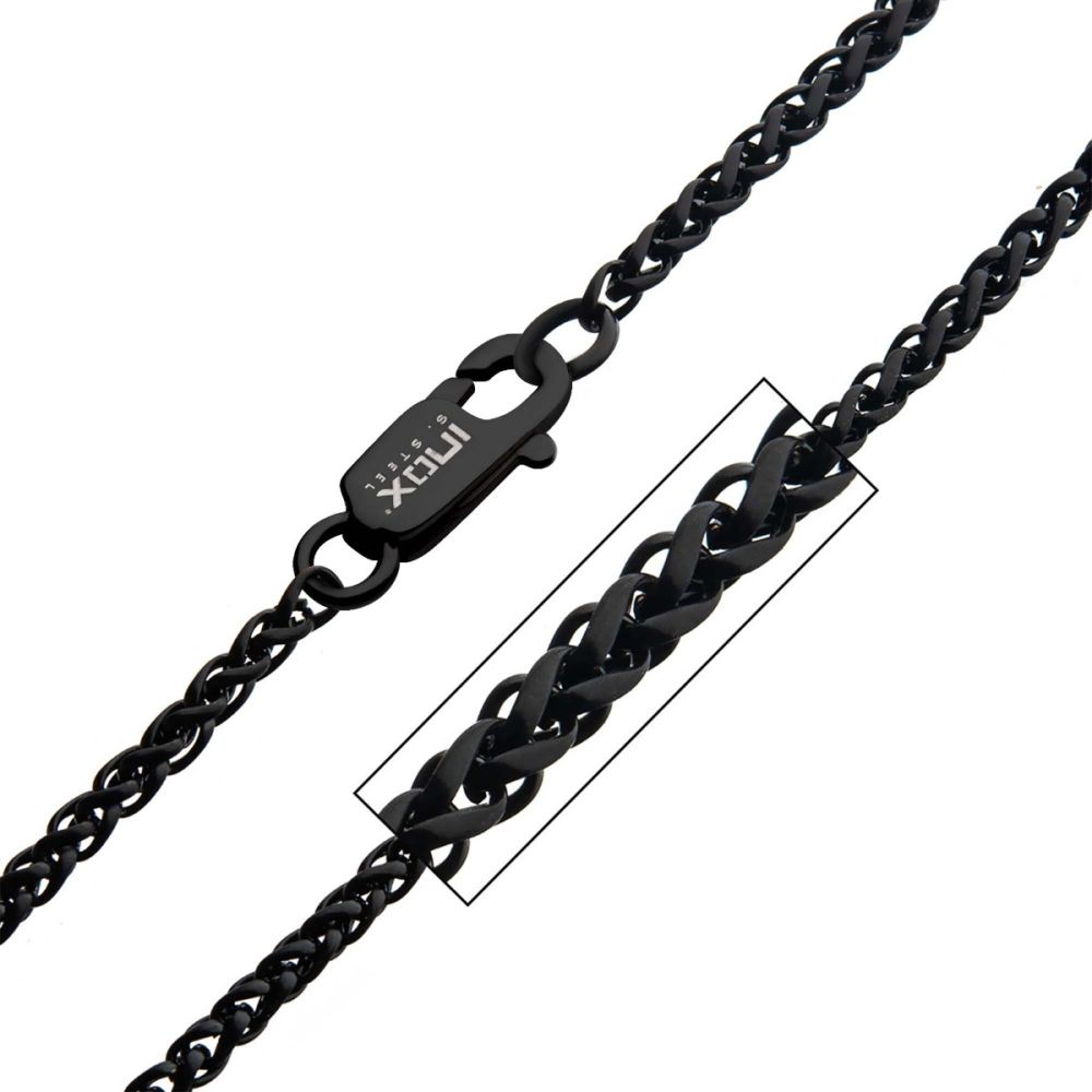 INOX  2.7mm Black IP Round Wheat Chain