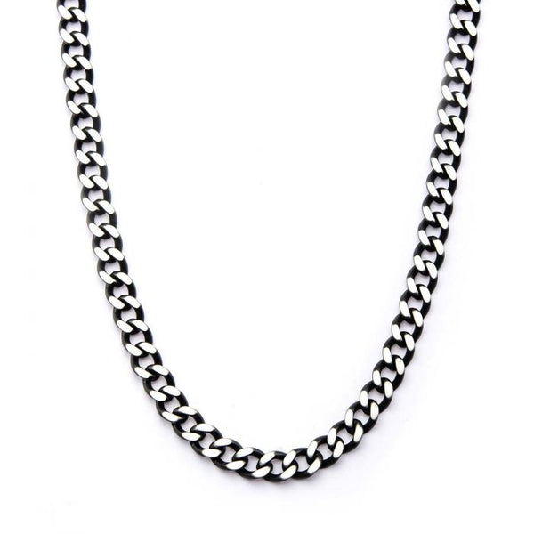 INOX Stainless Steel Black IP 22" Diamond Cut Chain