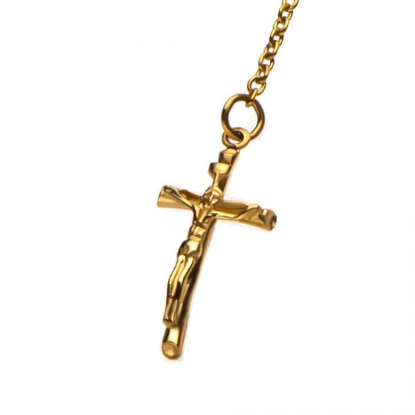 INOX Stainless Steel Gold Plated Rosary Necklace