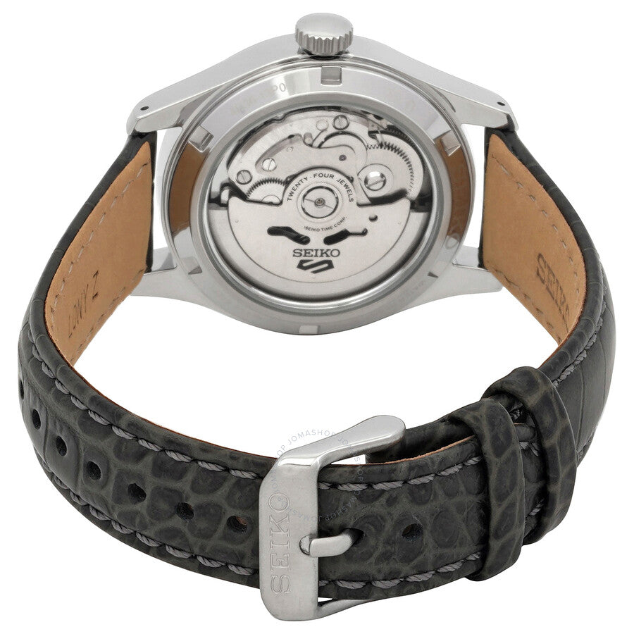 Seiko Men's 5 Sports Gray Leather Strap Watch