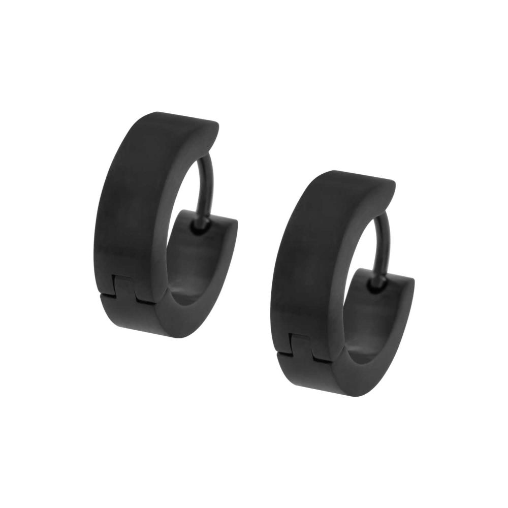 INOX Black IP 4mm Huggies Earrings