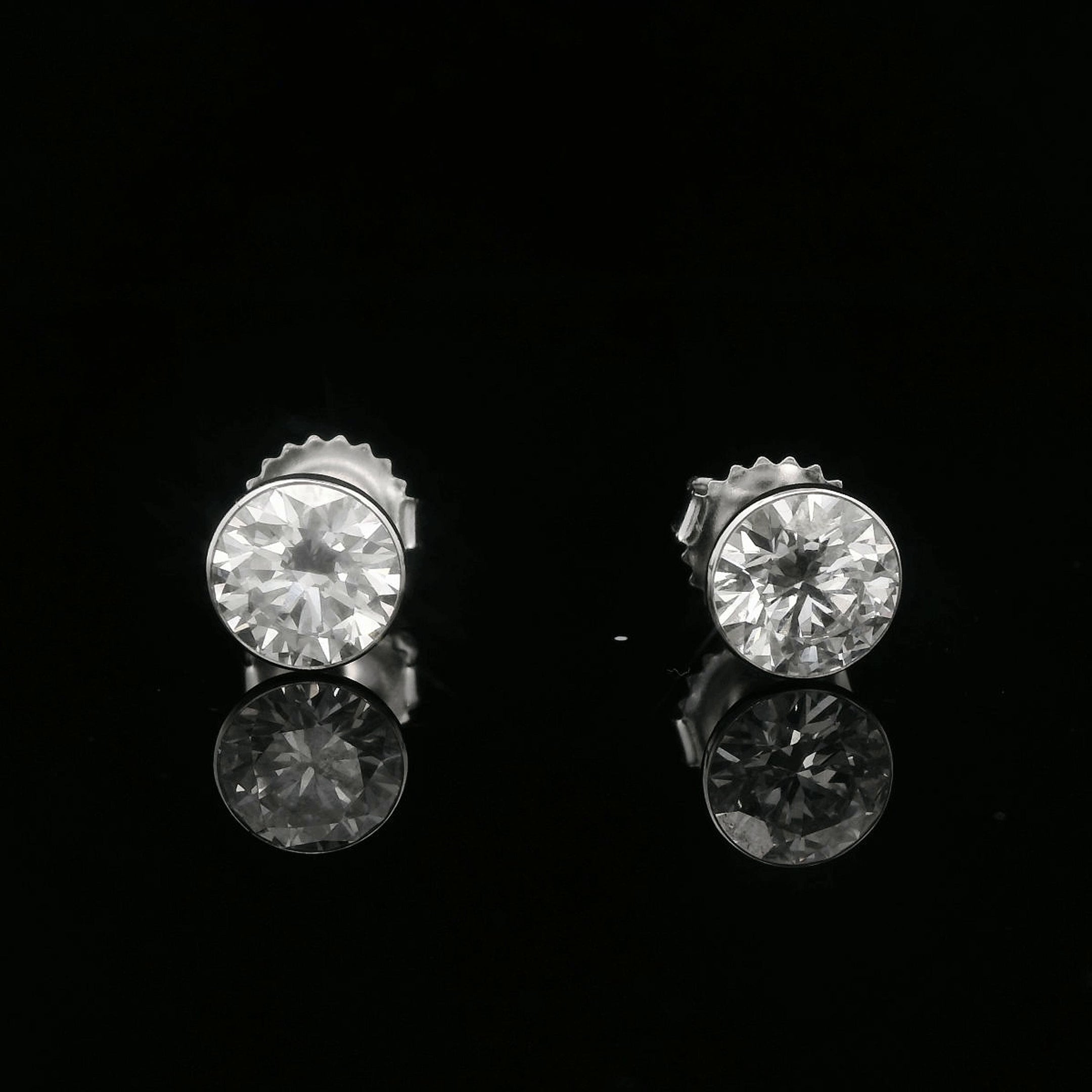 bezel set martini earrings