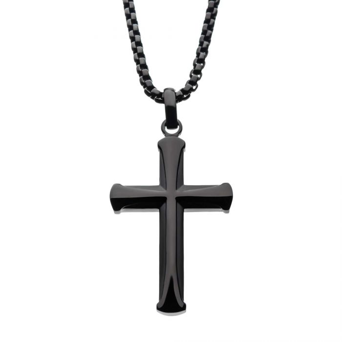 INOX Stainless Steel Black Plated Apostle Cross