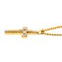 INOX 18Kt Gold IP Layered Cross Pendant with CNC Set Clear CZ