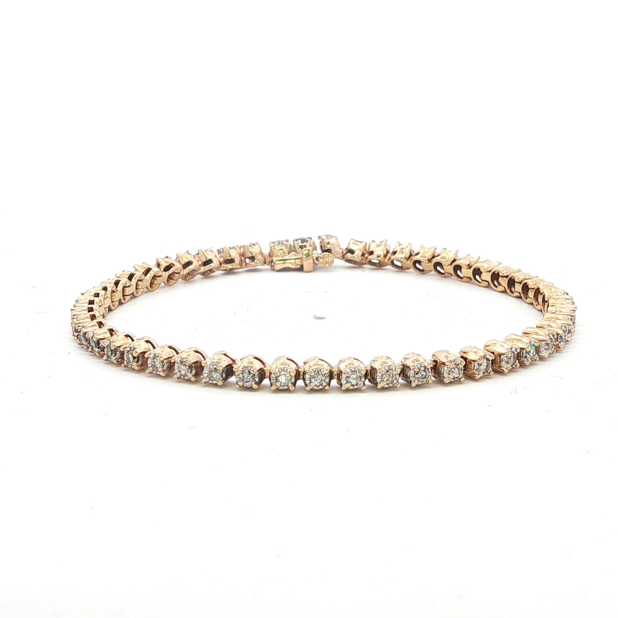 Estate Collection: 14K Yellow Fancy 0.75CT Diamond Illusion Set Tennis Bracelet