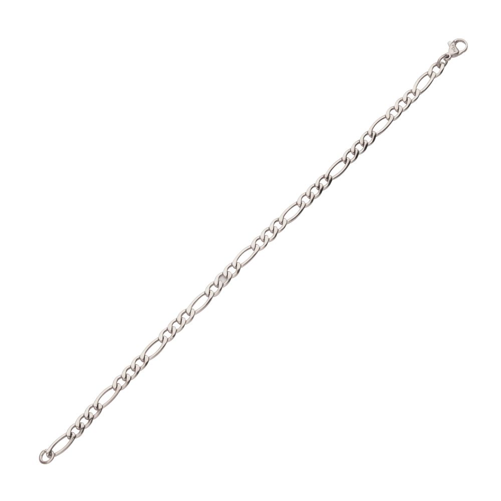 INOX Titanium 4.7MM Figaro Link 6.5" Bracelet
