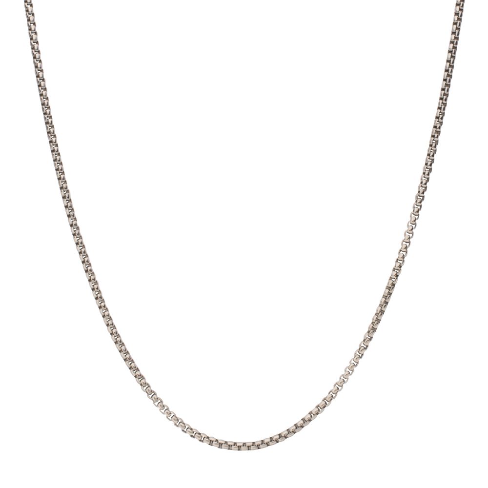 INOX Titanium Box Chain Necklace with Lobster Clasp