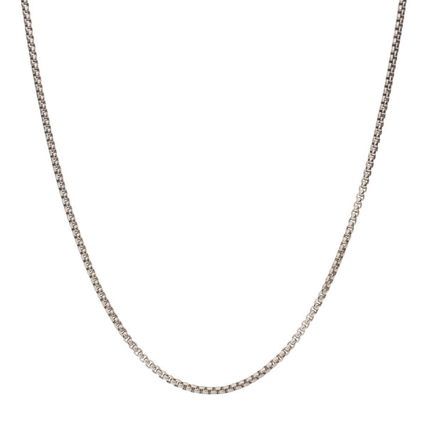 INOX Men's 3mm Titanium Box Chain Necklace with Lobster Clasp.