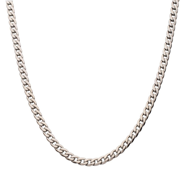 INOX 7.4mm Titanium Curb Chain Necklace with Lobster Clasp