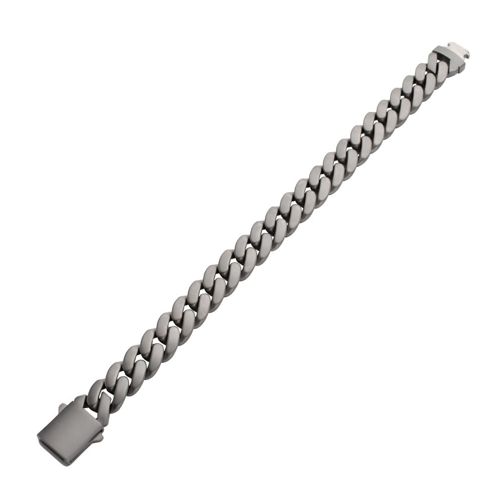 INOX Titanium Matte Finish 12mm Curb Chain Bracelet
