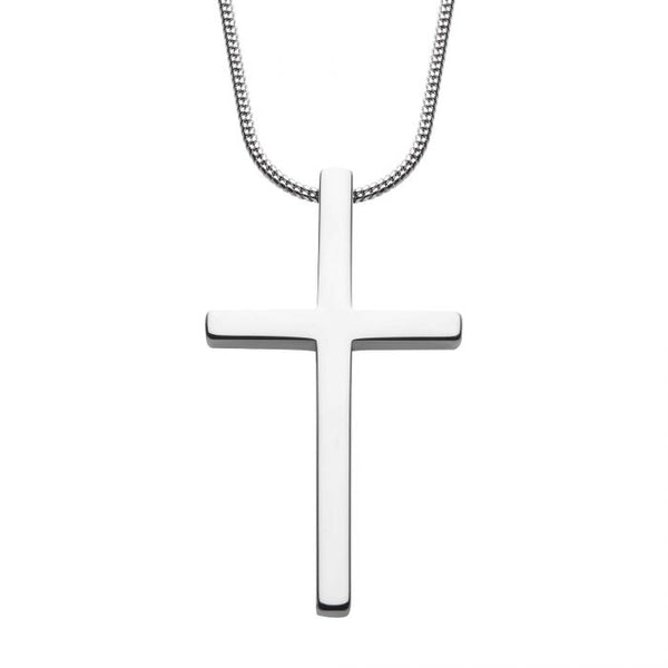 INOX Tungsten Carbide Cross Necklace with Steel Chain