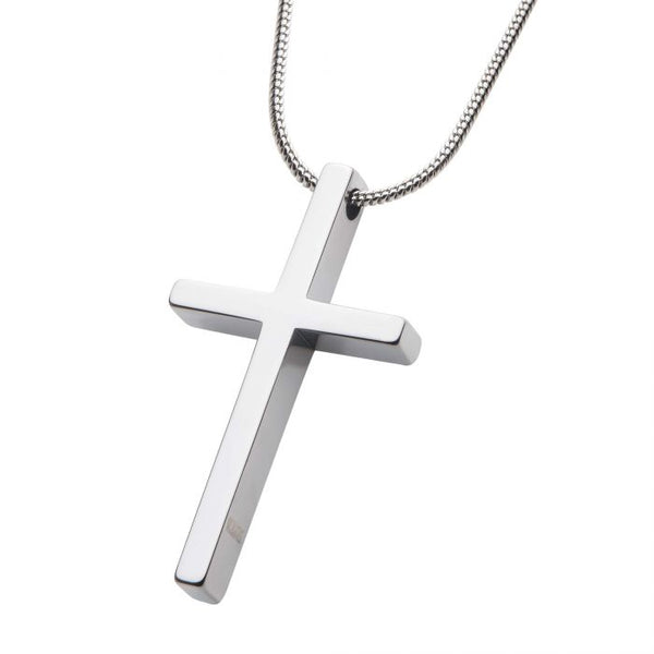 INOX Tungsten Carbide Cross Necklace with Steel Chain