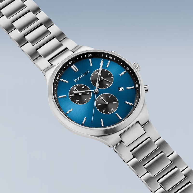 BERING Titanium Collection: Blue Dial: Chronograph