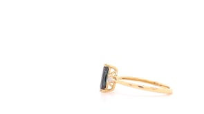 10K Yellow Gold Three-Stone Marquise Sapphire & Diamond Ring