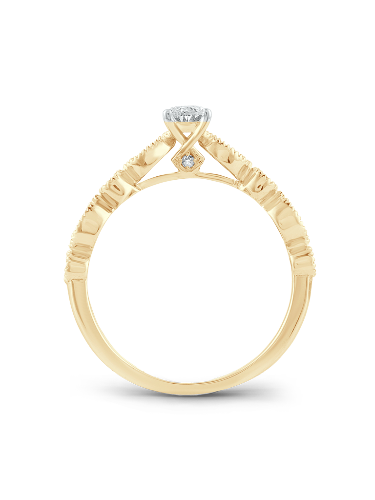 14K Yellow Gold "JULIETTE" 1/2CT. Diamond Vintage Aesthetic Engagement Ring