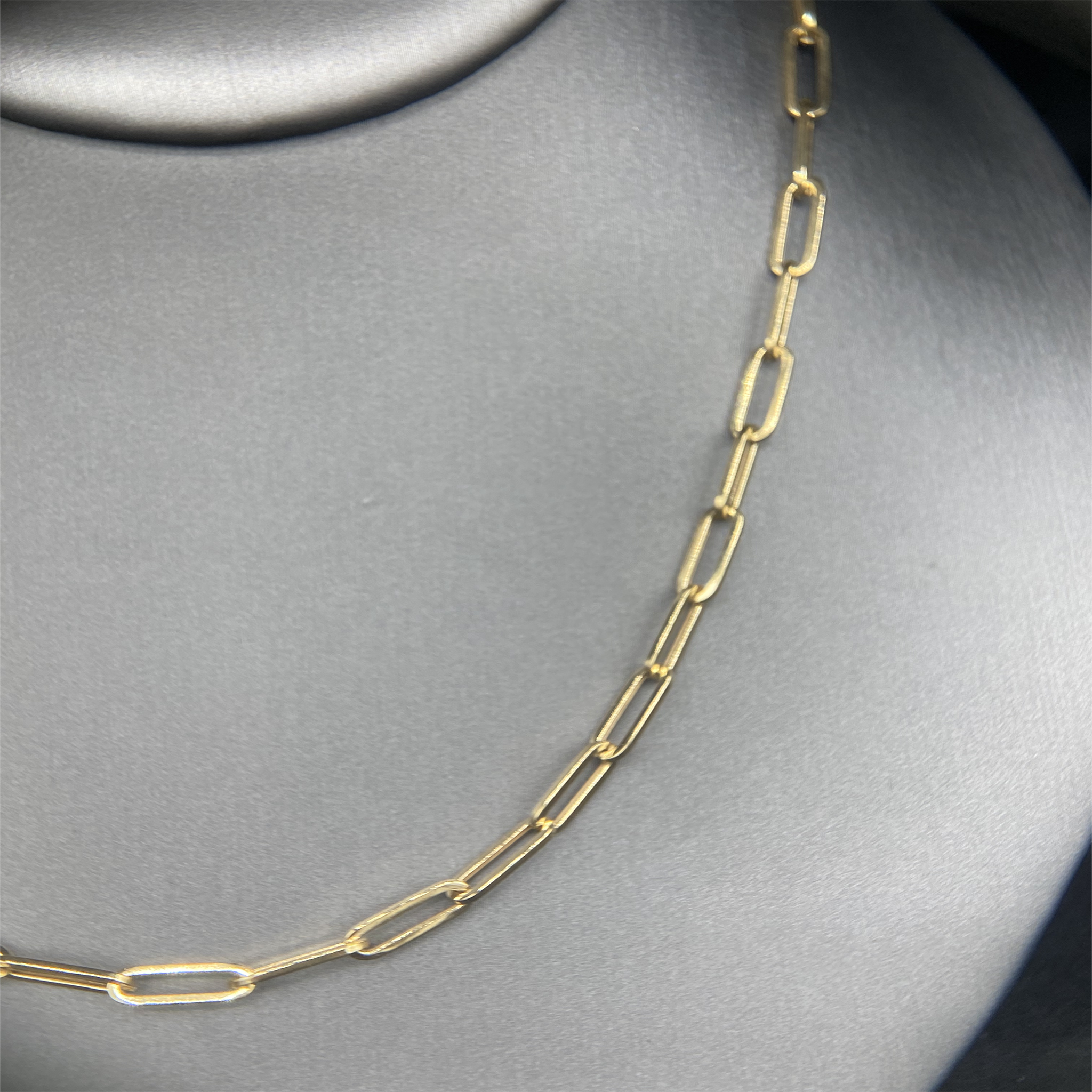 14K Yellow Gold Paper Clip Chain